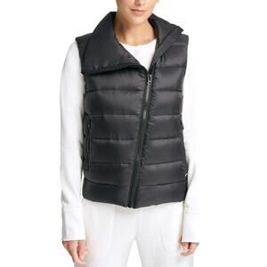 DKNY Womens Asymmetrical-Zip Down-Filled Vest Size XS